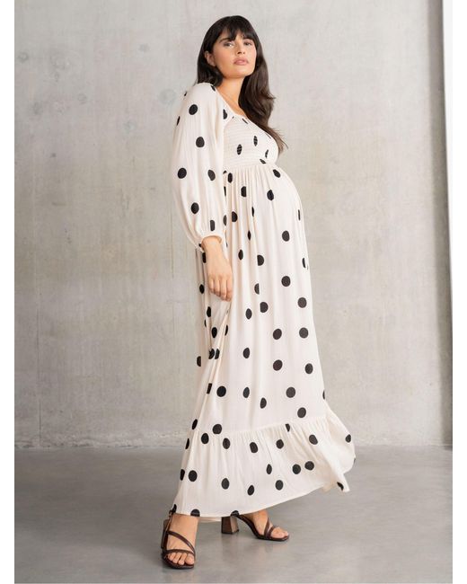 Seraphine White Maternity Maxi Dress