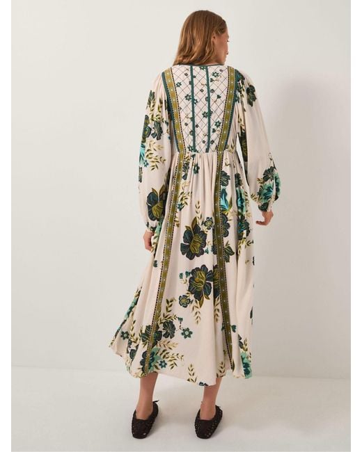 Monsoon Green Zenya Floral Print Midi Dress