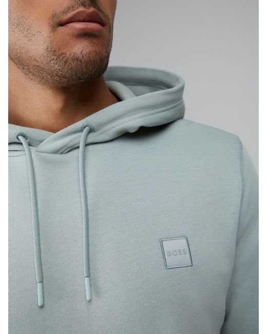 Boss Gray Regular-Fit Wetalk Logo Hoodie for men