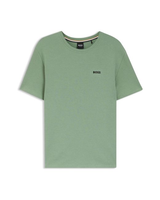 Boss Green Logo Regualr-Fit Waffle T-Shirt for men