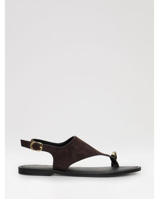 Threadbare White T-Strap Toe Loop Sandals