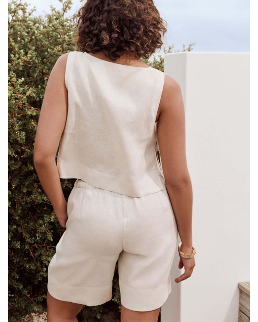 Next Natural Linen Bermuda Shorts