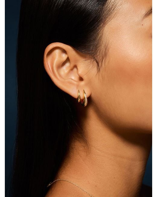 Accessorize Metallic 2 Pack 14Ct Plated Hook Hoop Earrings