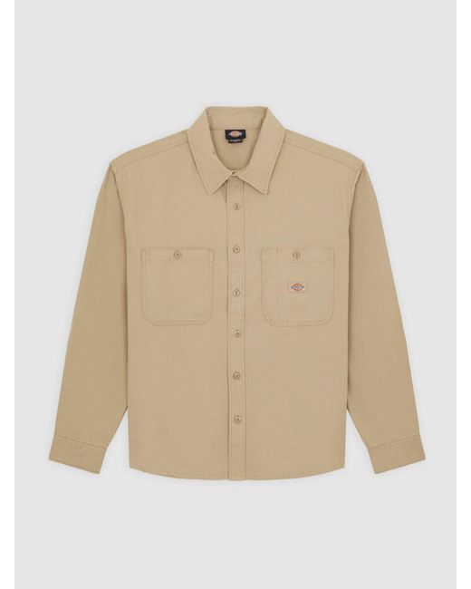 Dickies Natural Canvas Button Through Shirt for men