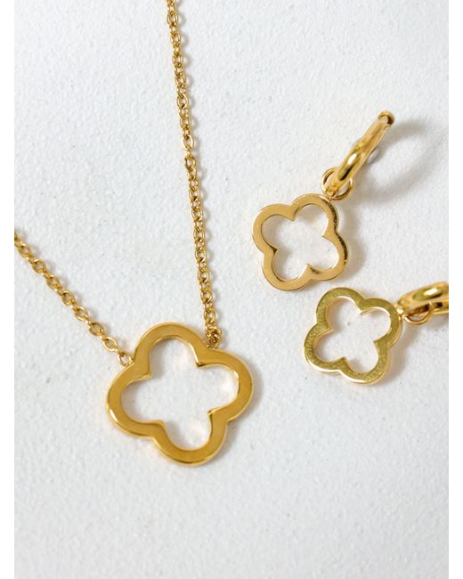 Jon Richard Metallic Waterproof Clover Huggie Hoops Earrings