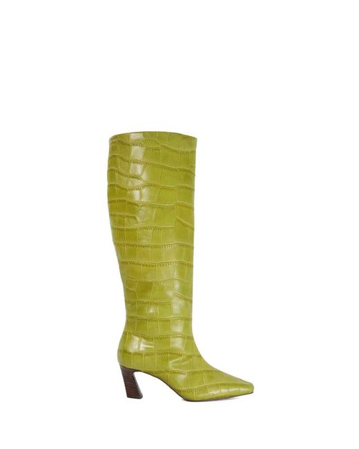 Dune Green Selinni Square Toe Highboots