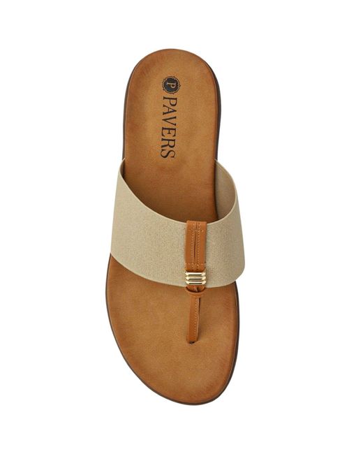Pavers Brown Flexible Toe-Post Sandals