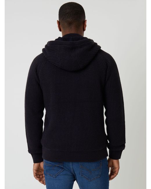 Threadbare Gray Cable Knit Microfleece Lined Zip Through Hoodie for men