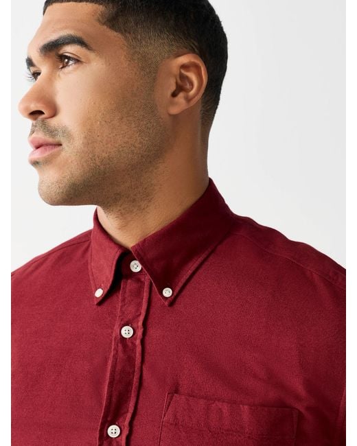 Next Red Soft Touch Oxford Long Sleeve Shirt for men