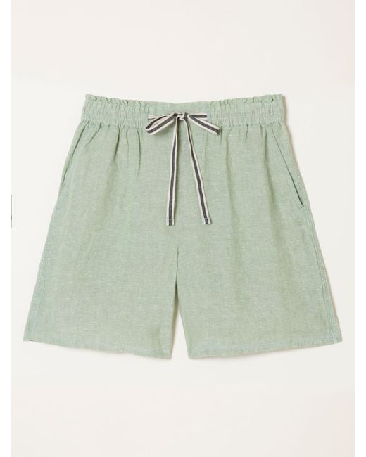 FatFace Green Fatface Cassie 100% Linen Shorts