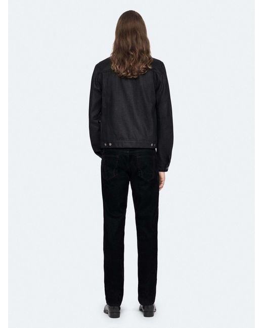 AllSaints Black Allsaints Fitted Trucker Jacket for men