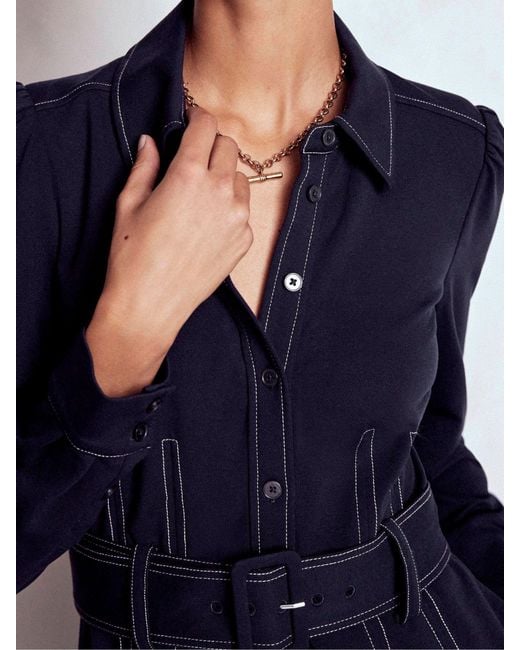 Boden Blue Anita Long Sleeve Shirt Dress
