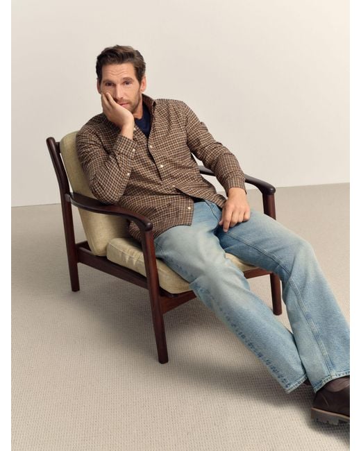 Next Brown Long Sleeve Check Shirt for men