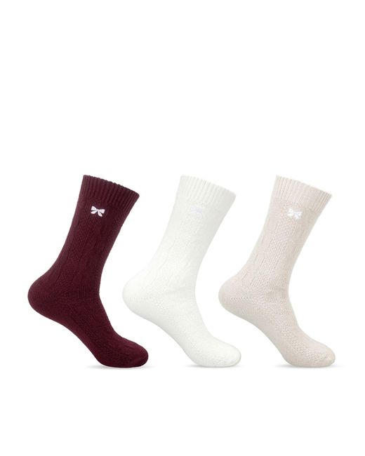 Totes Red Super Soft Ankle Socks 3 Pack