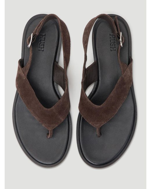 Hush Natural Zenya Suede Toe Post Sandals