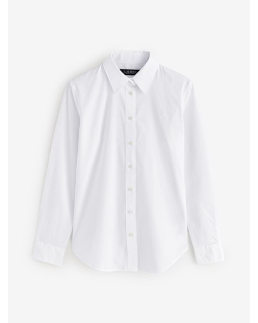 Ralph Lauren White Jamelko Non-Iron Easy Care Stretch Cotton Shirt