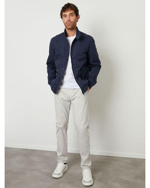 Threadbare Blue Zip Up Harrington Jacket for men