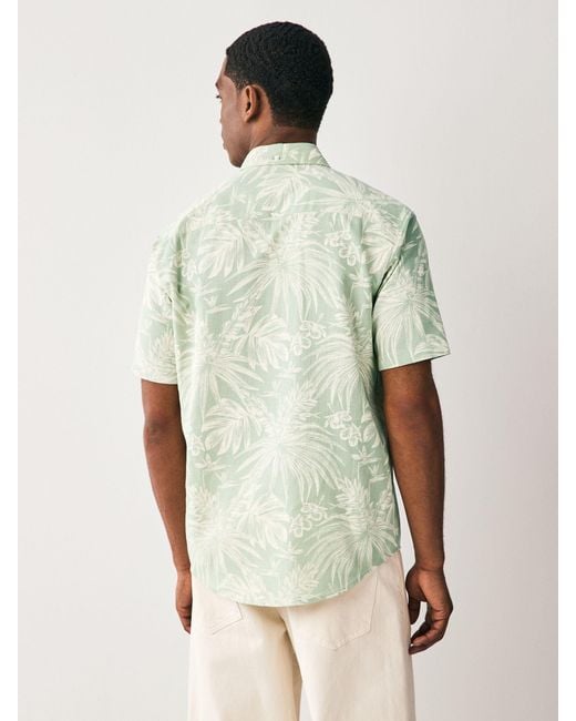 Next Green 100% Cotton Textured Floral Print Short Sleeve Shirt for men