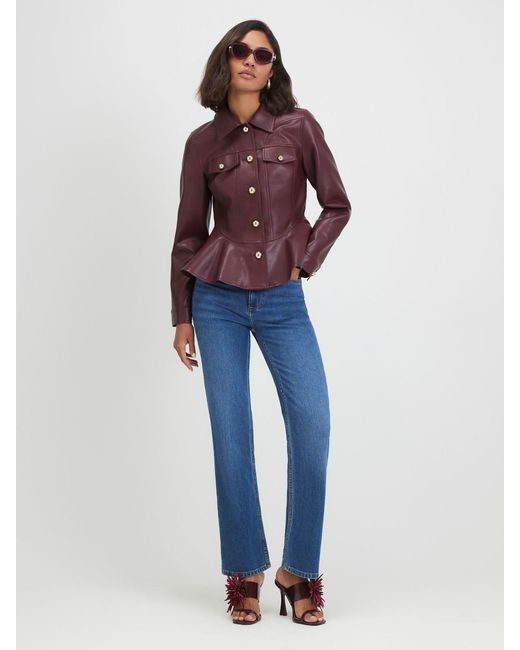 River Island Blue Peplum Hem Button Through Jacket