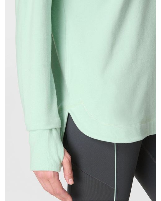 Sweaty Betty Green Escape Luxe Fleece Crew Neck Hoodie