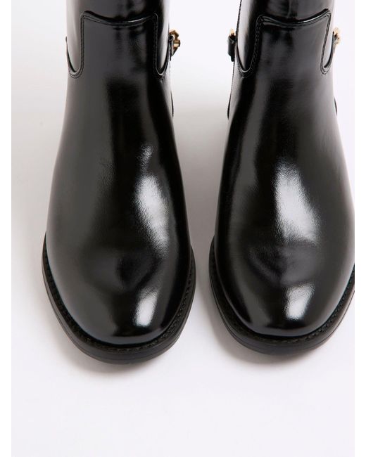 River Island Black High Leg Riding Boots