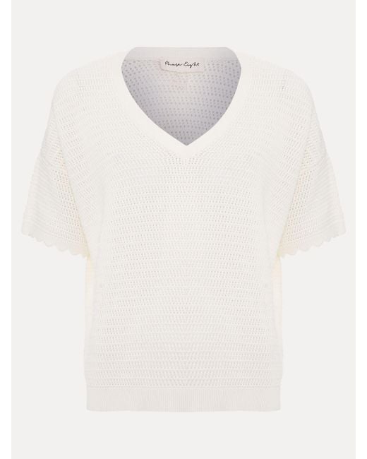 Phase Eight White Amira Texture Jumper