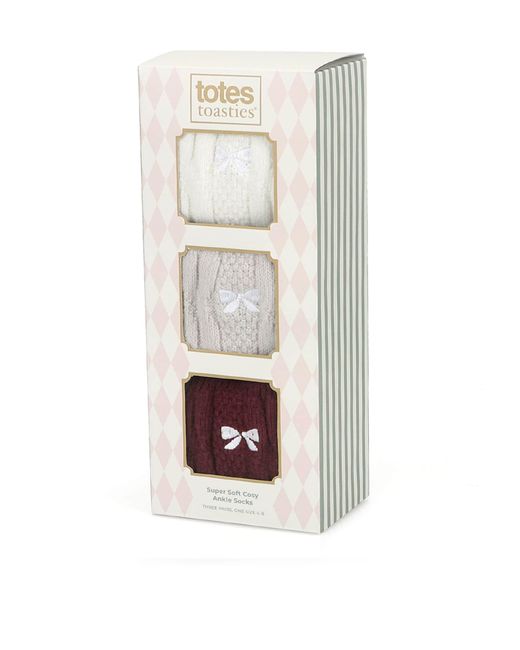 Totes Red Super Soft Ankle Socks 3 Pack