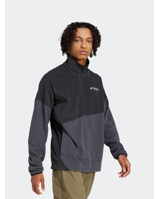 Adidas Originals Blue Adidas Terrex Multi Climawarm Anorak Fleece for men