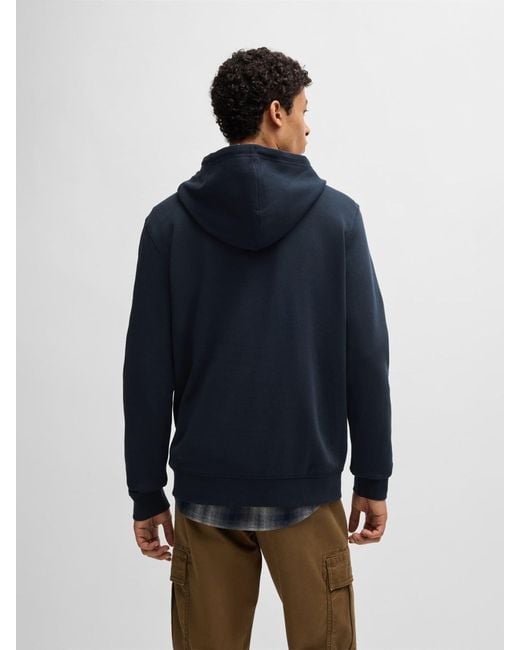 Boss Blue Regular-Fit Wetalk Logo Hoodie for men