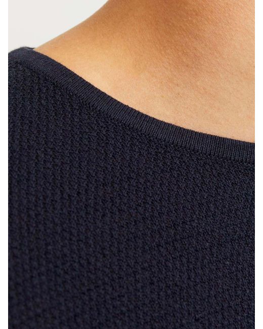 Jack & Jones Blue Relaxed Fit Crew Neck Knitted Jumper for men