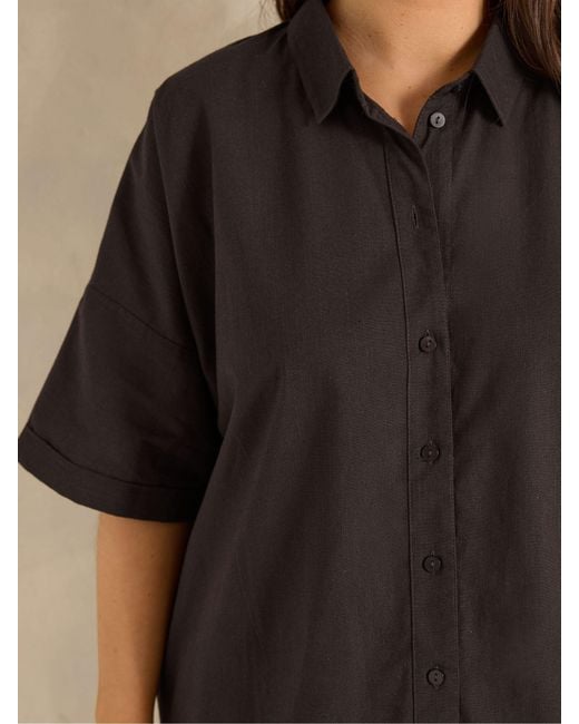 Evans Black Boxy Shirt
