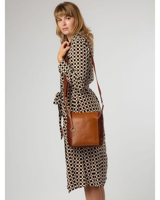 Conkca Brown Leather Shoulder Bag