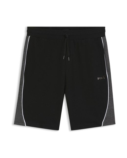 Boss Black Stripe Detail Logo Shorts for men