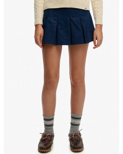 Superdry Blue Mini Pleated Skort
