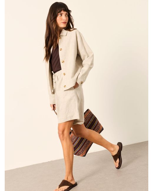 FatFace Natural Fatface Darcy Petite Linen Jacket