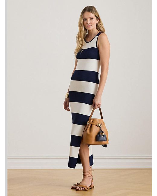 Ralph Lauren Blue Faraz Stripe Knit Dress