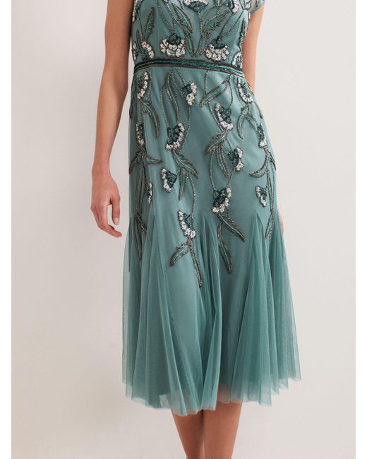 Phase Eight Green Evonne Beaded Dress