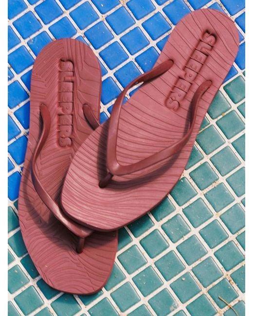 Sleeper Purple Tapered Slim Flip Flops