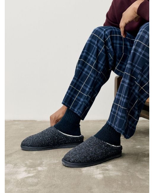 Next Blue Patterned Slippers for men