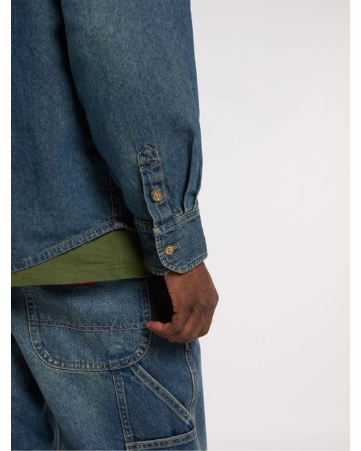 Dickies Blue Button Through Denim Shirt for men