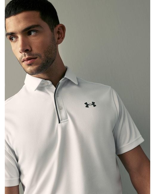Under Armour Gray Golf Tech Polo Shirt for men