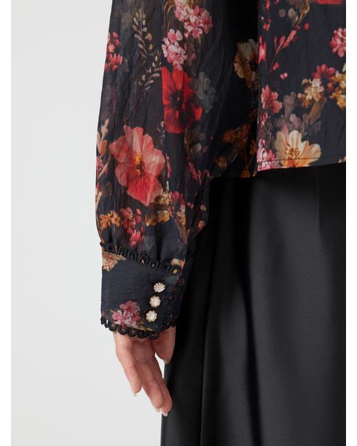 Y.A.S Black Y. A.S Y. A.S Floral Pattern Long Sleeve Shirt