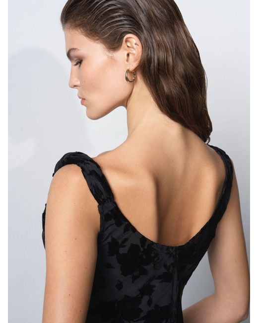 French Connection Black Kara Burnout Twisted Midi Dress