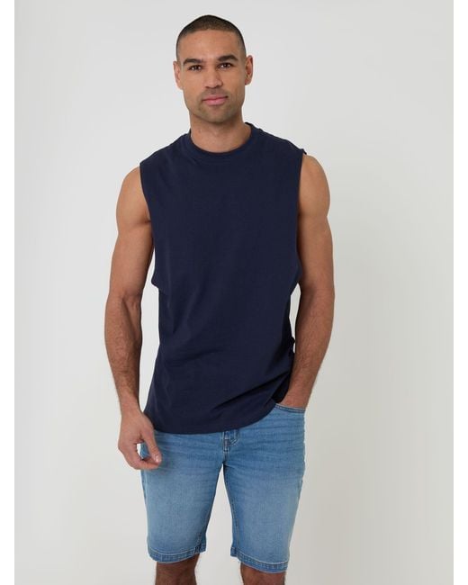Threadbare Blue Denim Shorts for men