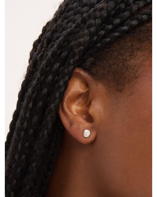 Simply Silver Metallic 925 Polished And Cubic Zirconia Stud Earrings