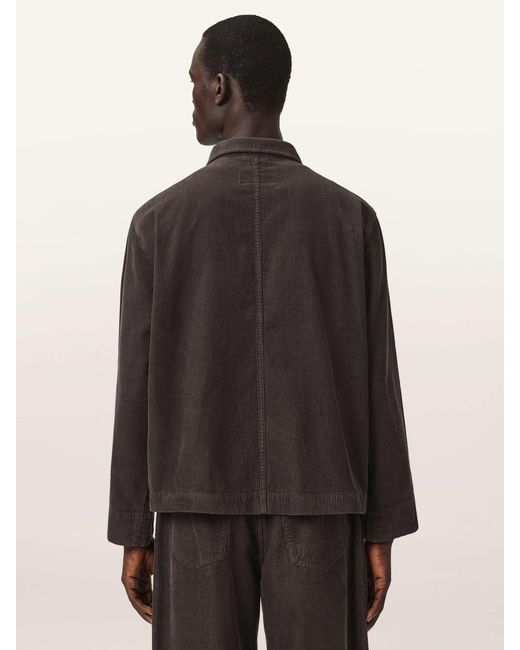 AllSaints Black Allsaints Mukesh Cord Shacket for men