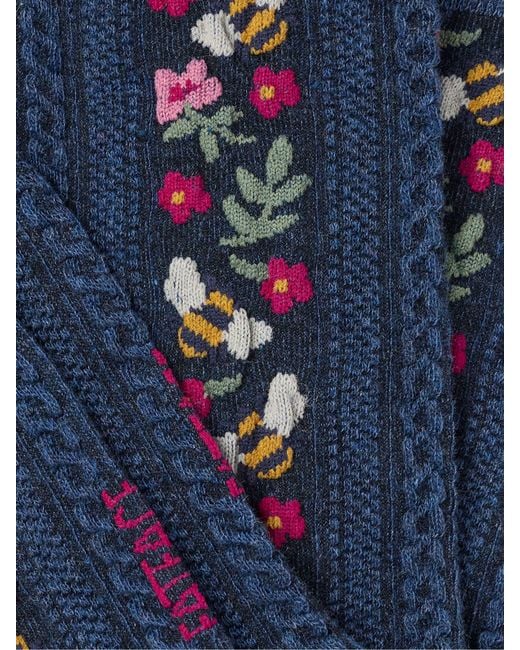 FatFace Blue Cable Bee Socks
