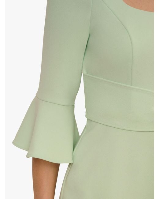 Adrianna Papell Green Bell Sleeve Tie Front Dress