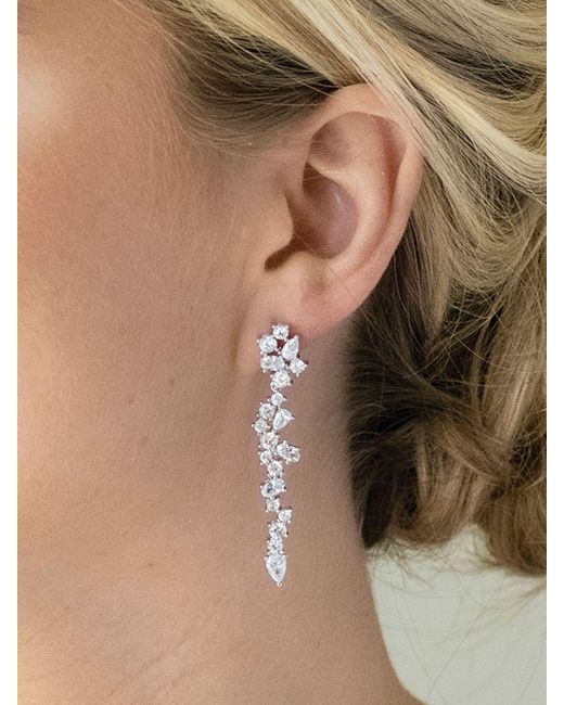 Ivory & Co. White Islington Crystal Cluster Drop Earring