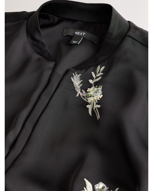 Next Black Satin Bomber Jacket Cover-Up